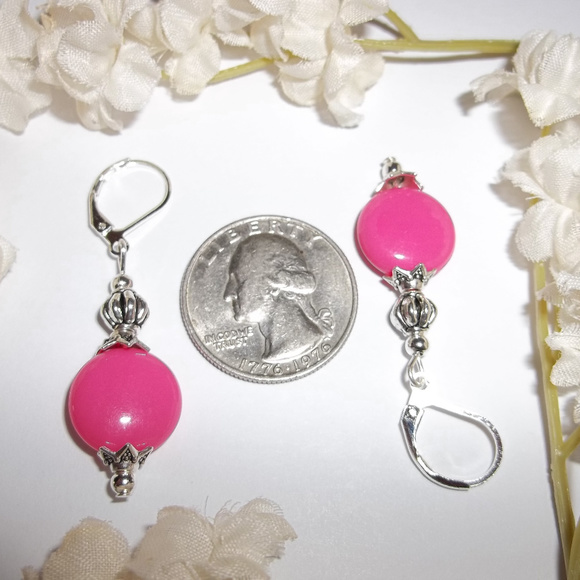 Hot Pink Earrings Handmade Colorful Set NWT 5033 - Picture 8 of 10